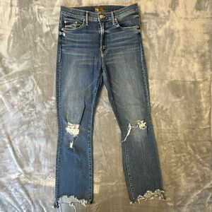 MOTHER The Insider Crop Step Chew Jeans in Dancing on Coals Size 28